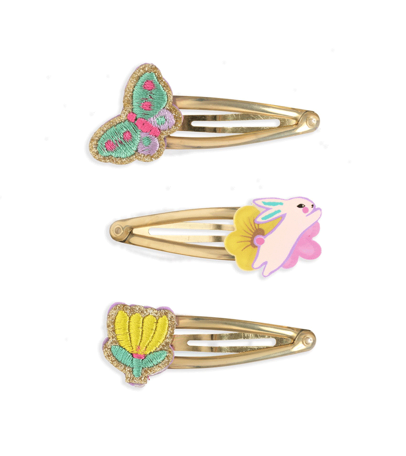 Set of 3 Pensée Hair Clips by Djeco Plume Range