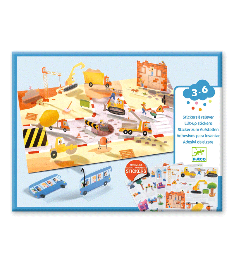 Vehicles Lift-up Stickers by Djeco