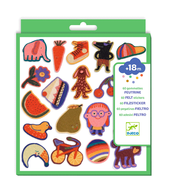 The Silly Ones! 60 Felt Stickers by Djeco
