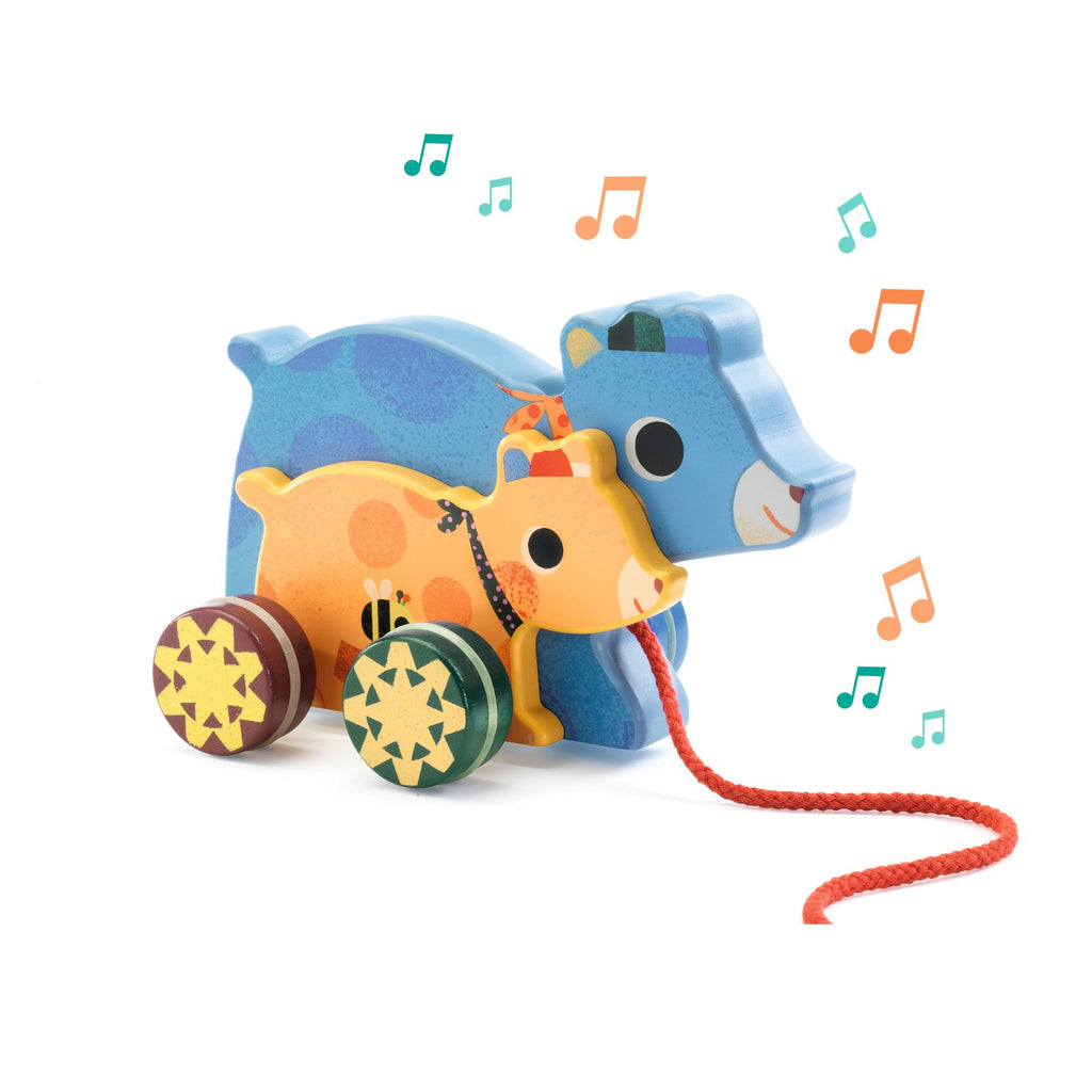 Gabi & Sam Wooden Musical Pull Along by Djeco