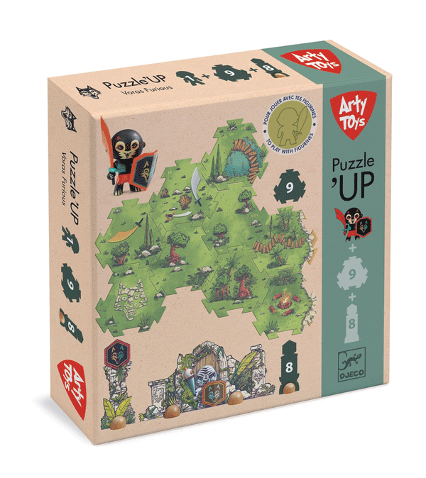 9 + 8pcs Puzzl'Up Voras Furious and one Figure  from Arty Toys by Djeco
