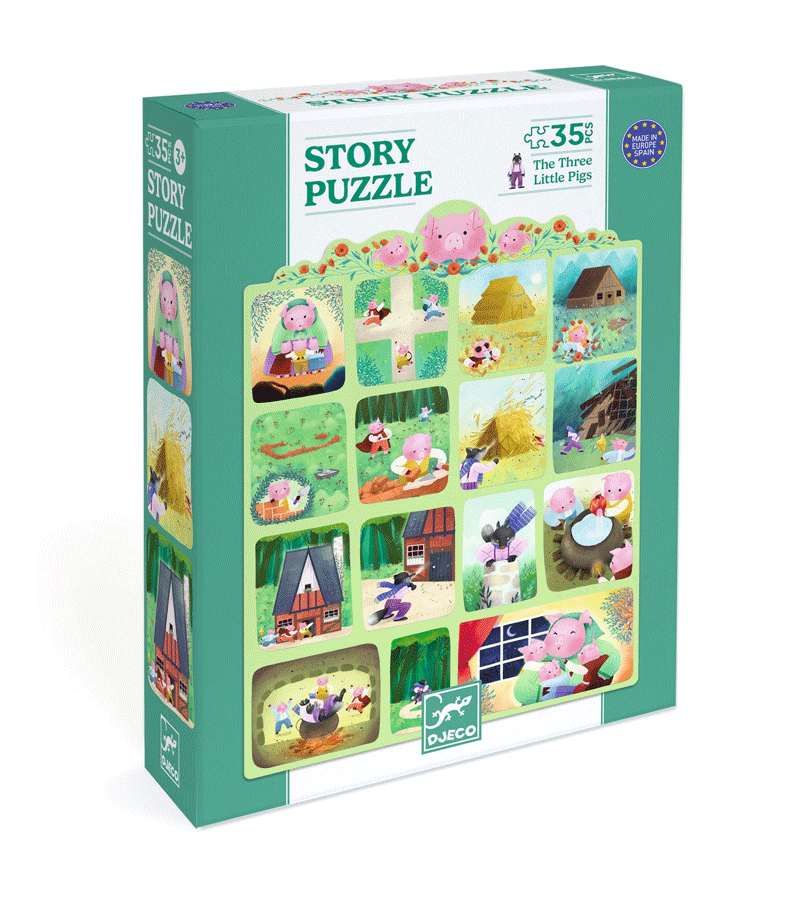 35 pcs Three Little Pigs Story Puzzle by Djeco