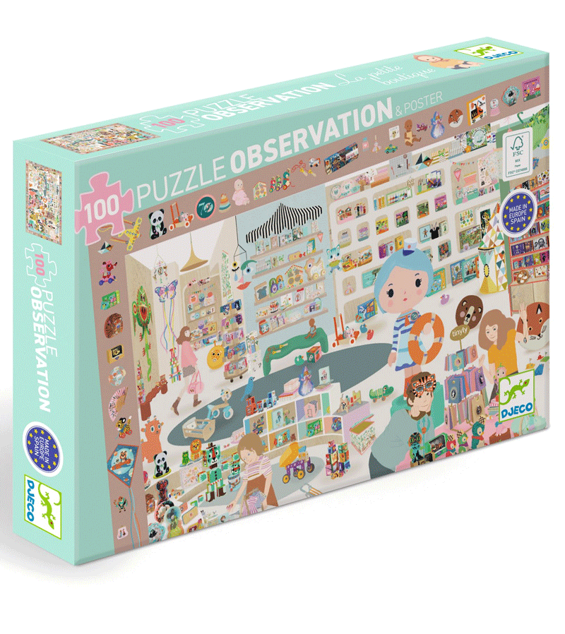 100 pcs The Little Djeco Shop Observation Puzzle by Djeco