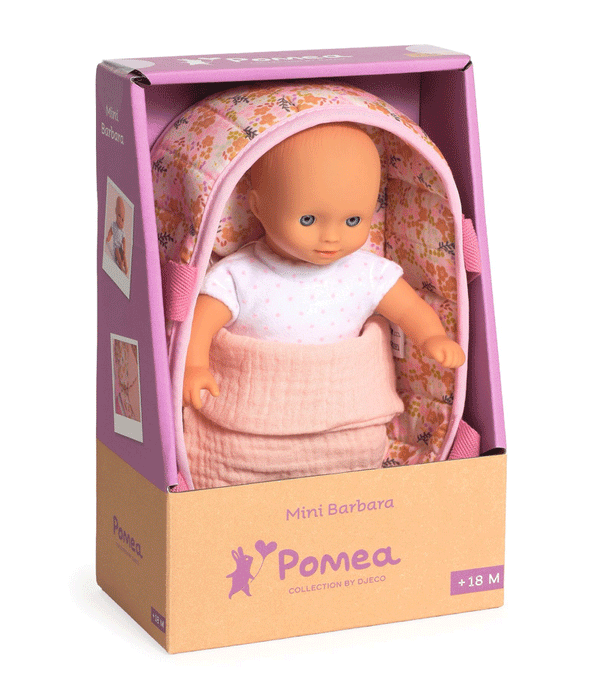 Pomea Mini Barbara Doll in Carrycot by Djeco
