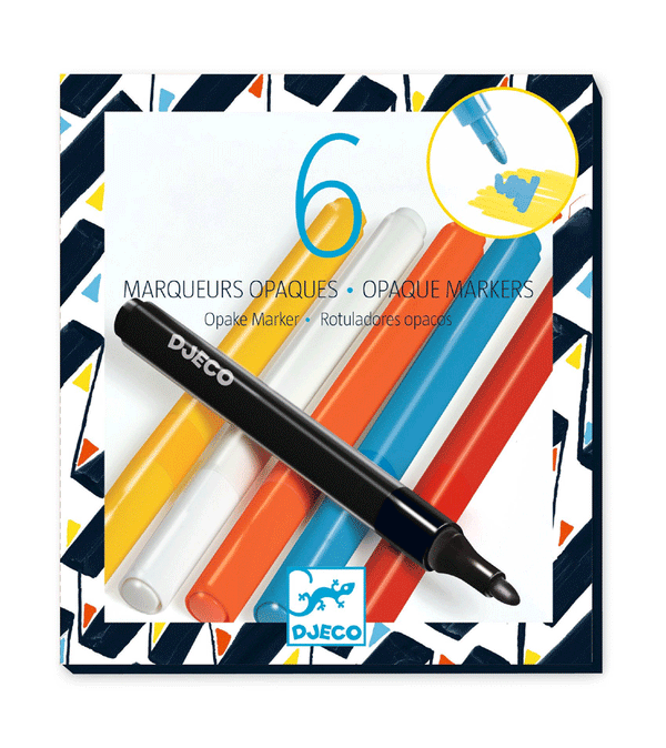 Set of 6 Opaque Marker Pens Street Art by Djeco