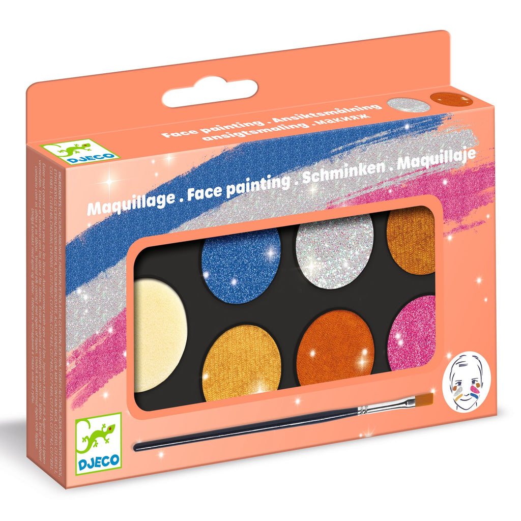 6 Metallic Face Paint Set by Djeco
