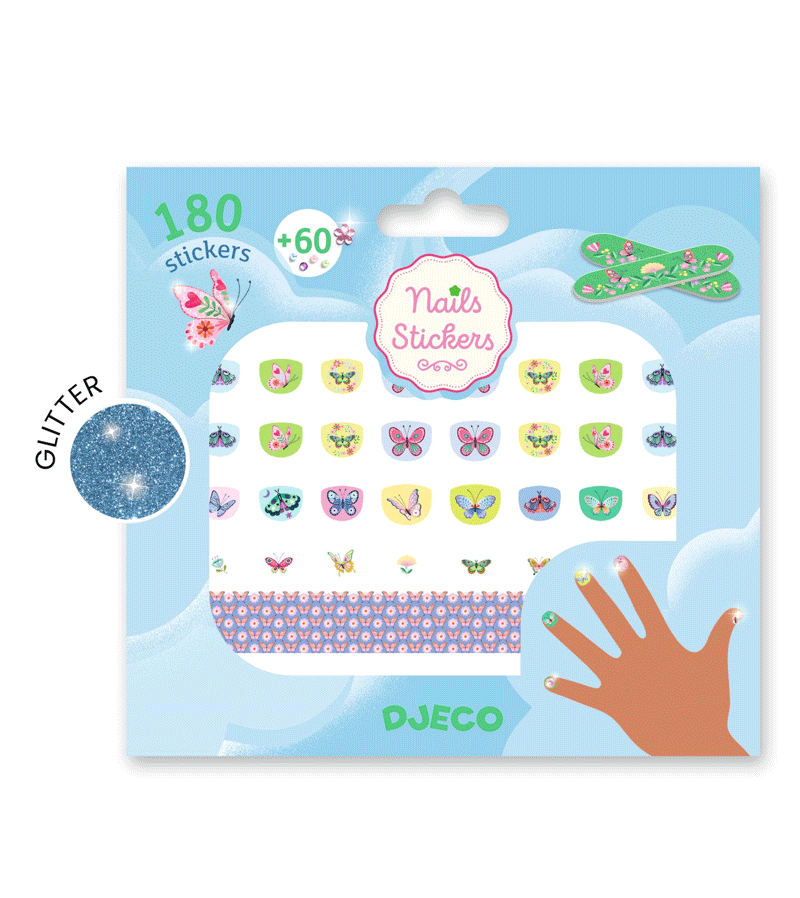 120 Springtime Butterflies Nail Stickers by Djeco