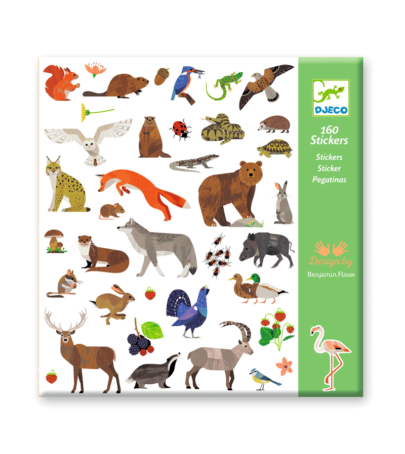 160 Wildlife Stickers by Djeco