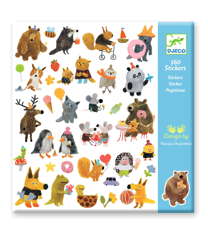 160 Fluffy Friends Stickers by Djeco