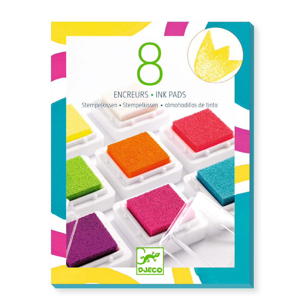 Set of 8 Ink Pads and 1 Cleaner by Djeco