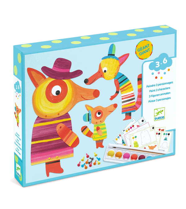 The Fox Family Paint 3 Figures Toddle Art Set by Djeco