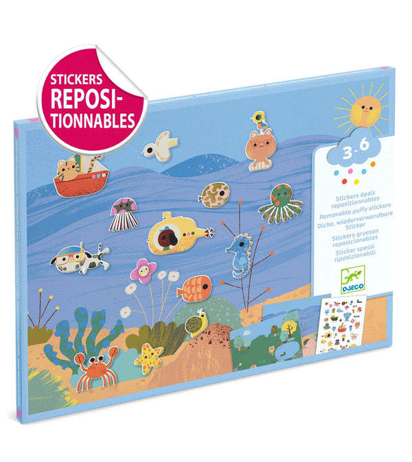 Summertime Removable Puffy Stickers by Djeco