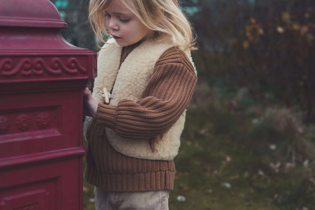 Latte Milo 100% Merino Wool Bodywarmer by We are Woolens