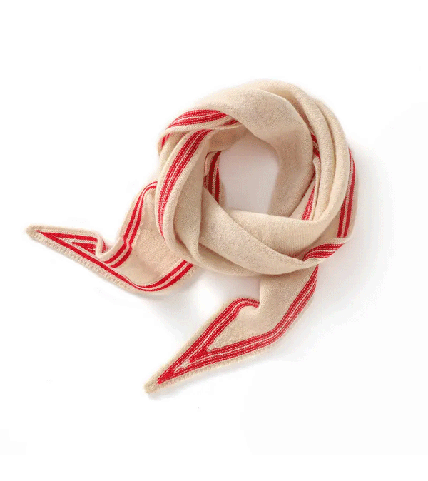 Super Soft Red & Cream Diamond Shaped Scarf