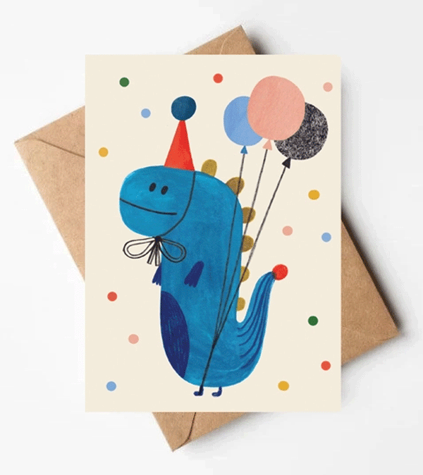 Party Dino Card by Daria Solak