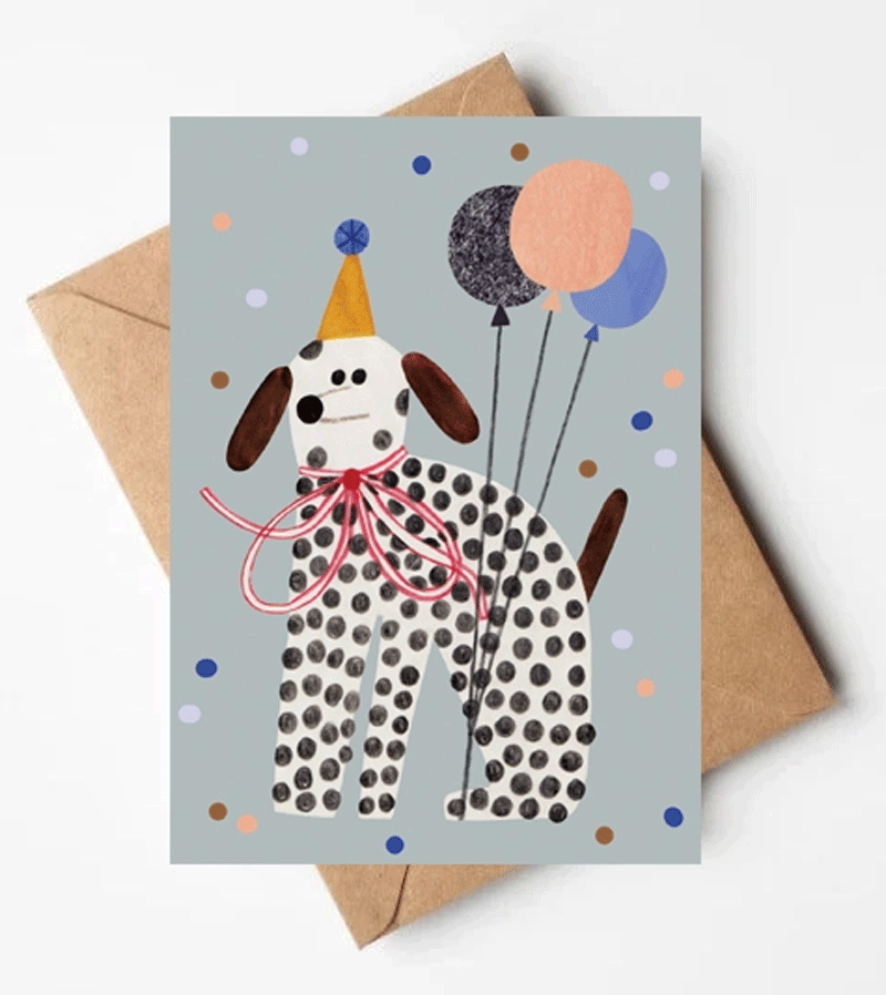 Party Dog Card by Daria Solak