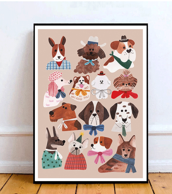 A4 Doggies Print by Daria Solak Illustrations