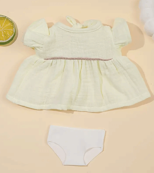 Cream Dress for Baby Dolls