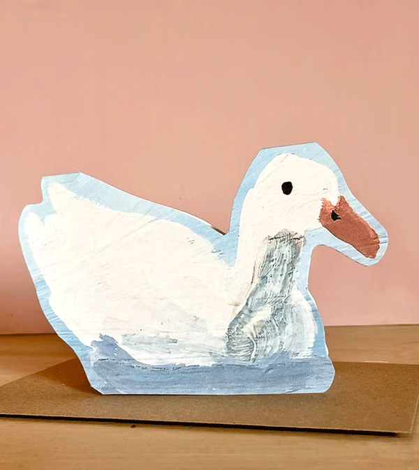 Cutout Duck  Card by Laura Skilbeck