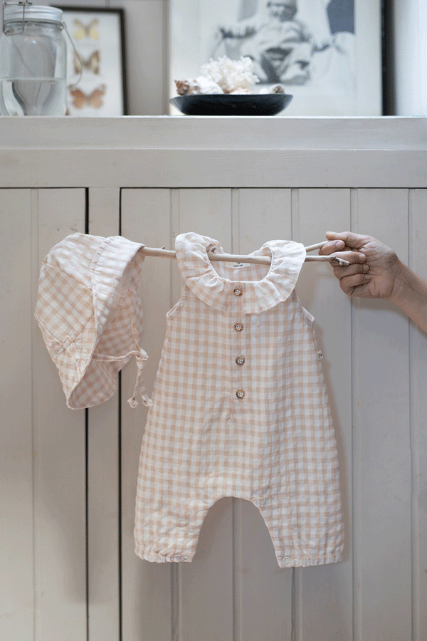 Blossom Gingham Egina Romper by 1+ in the Family
