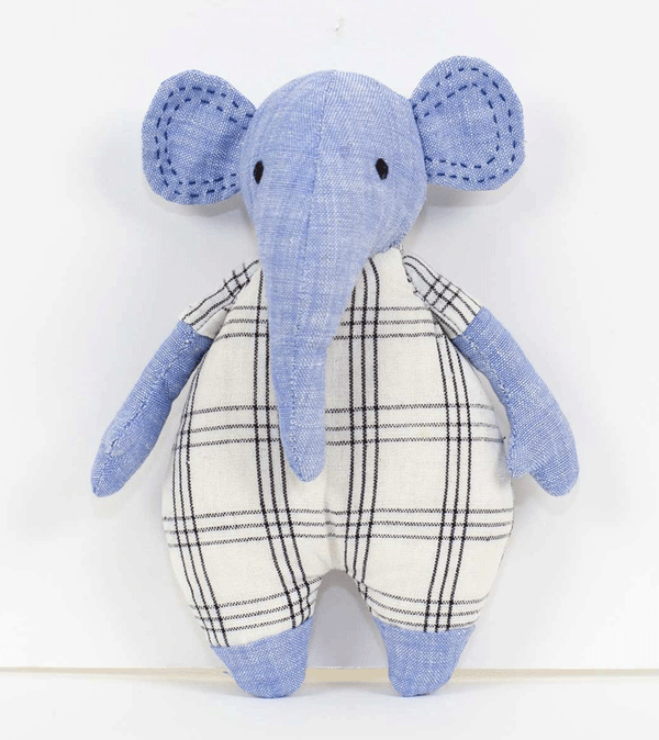 Checked Elephant Soft Toy by AfroArt