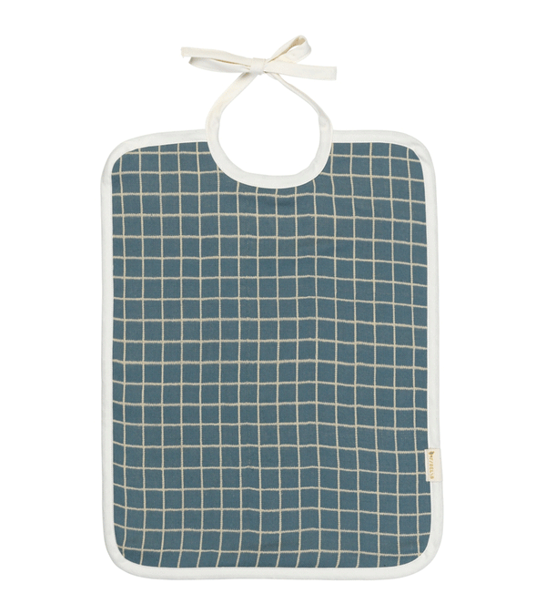 Blue Spruce Grid Feeding Bib by Fabelab