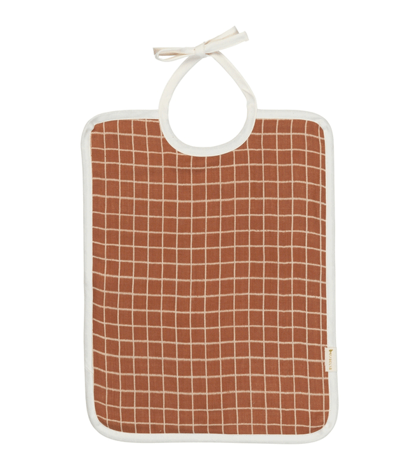 Cinnamon Grid Feeding Bib by Fabelab