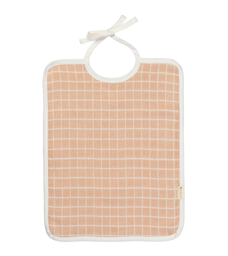 Dusty RoseGrid Feeding Bib by Fabelab
