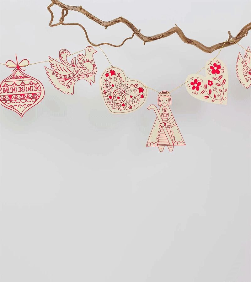 Folklore Paper Garland Decoration by AfroArt