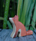 Wooden Sitting Fox by Holzwald