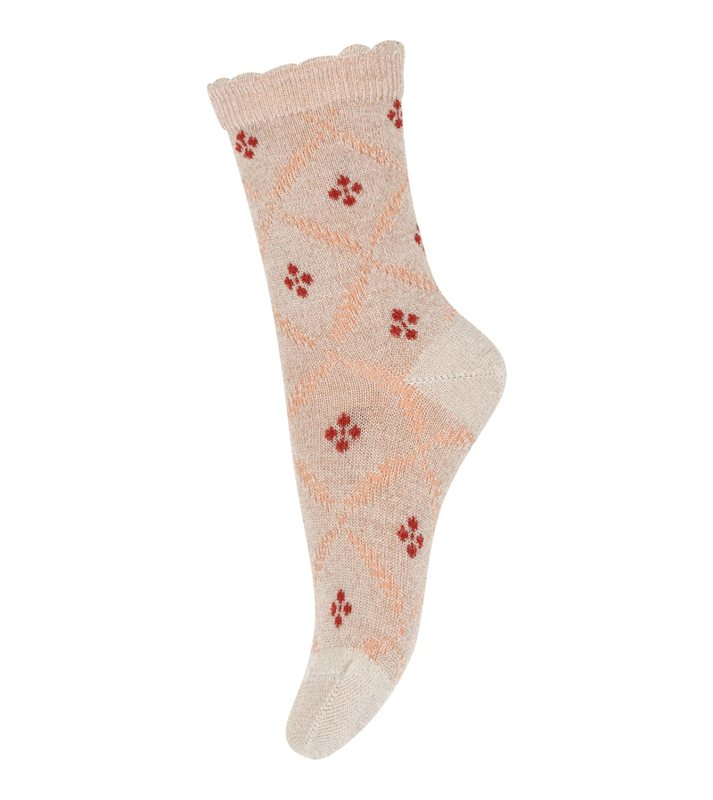 Cream Freja Glitter Socks by mp Denmark