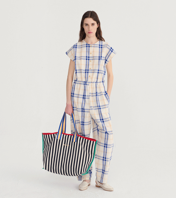 Women's Fun Tartan Relaxed Jumpsuit by Bobo Choses