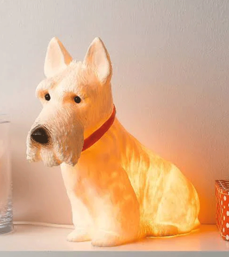 White Scotty Terrier Lamp by Heico