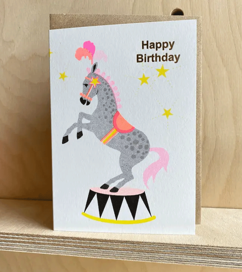 Horse Happy Birthday Card by Petra Boase