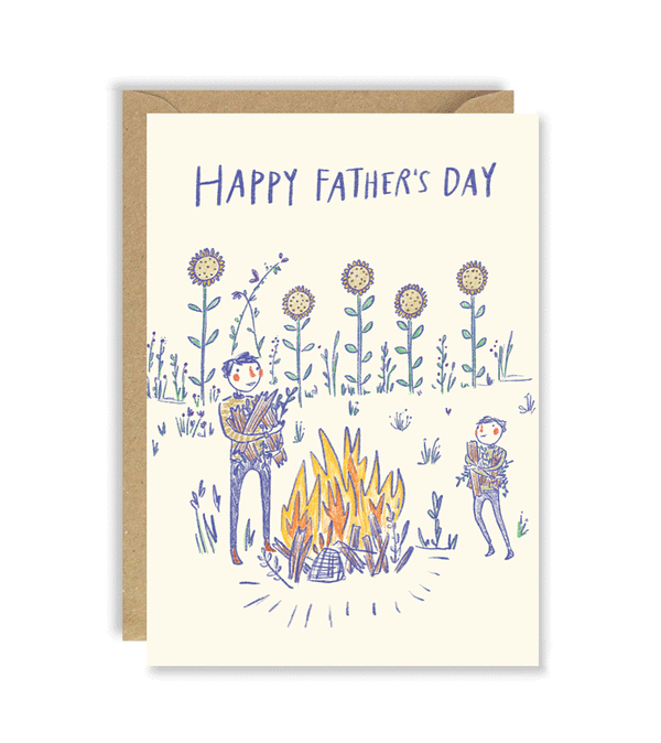 Garden Fire  Father's Day Card by Joy Nevada