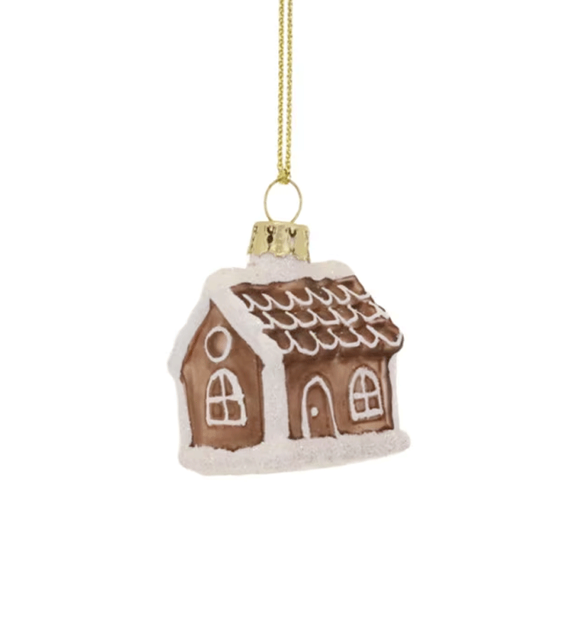 Tiny Gingerbread House Glass Ornament by Cody Foster