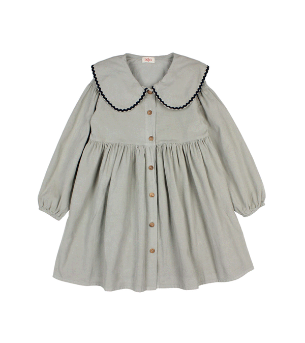 Eucalyptus Soft Velour Girls Dress by Buho
