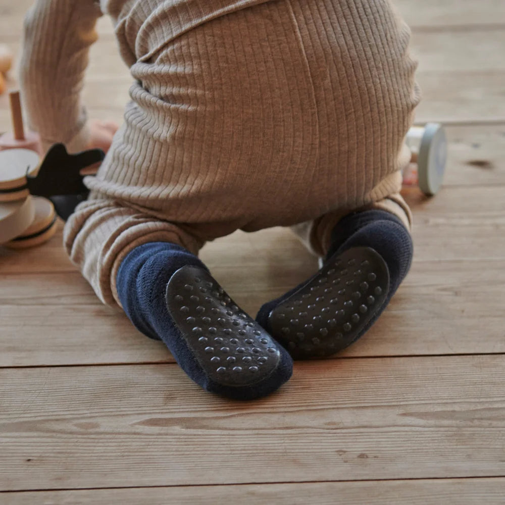 Navy GoBabyGo Anti-Slip Slipper Socks by mp Denmark