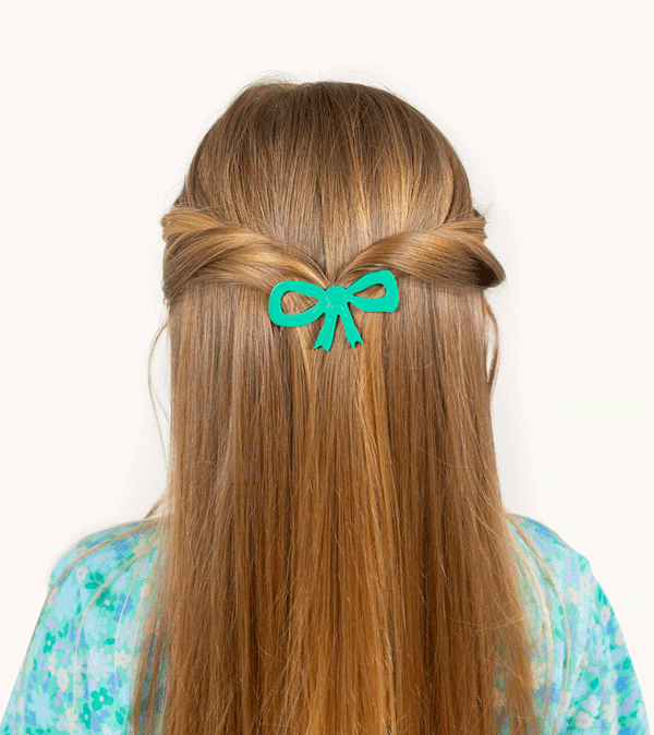 Emerald Big Bow Hair Clip by Tinycottons