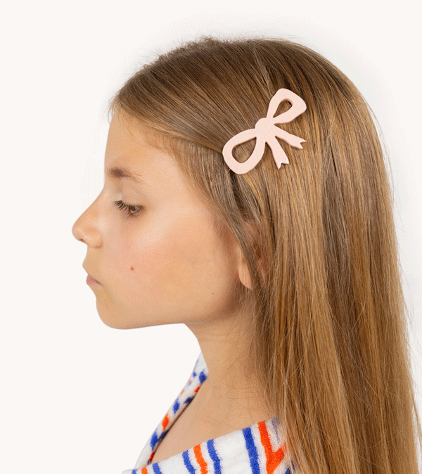 Pastel Pink Big Bow Hair Clip by Tinycottons