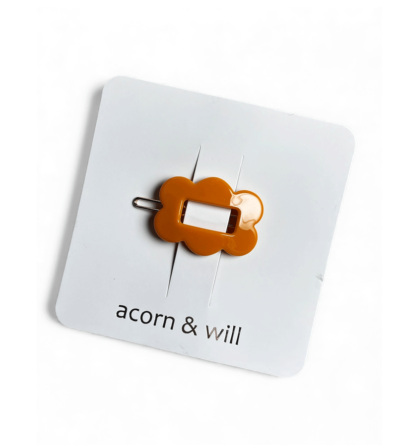 Ochre Scalloped Rectangular Hair Clip Acorn & Will
