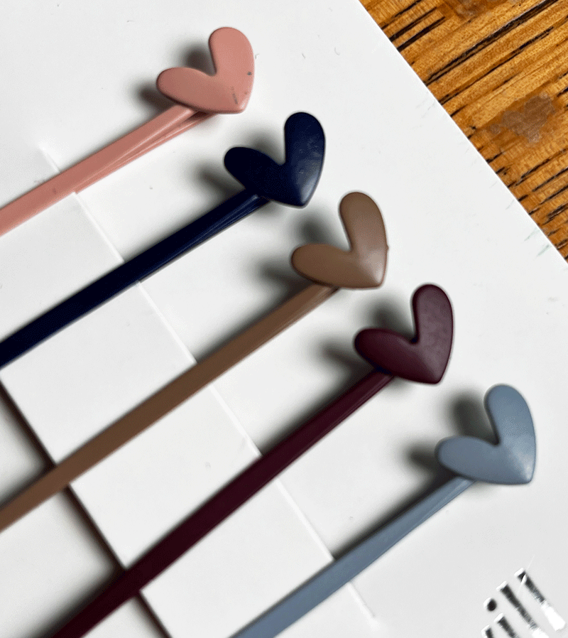 Set of 5 Heart Slides by Acorn & Will