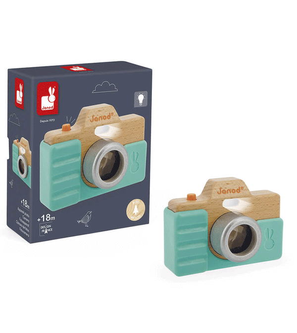 Wooden Toy Camera with Flash and Sound by Janod