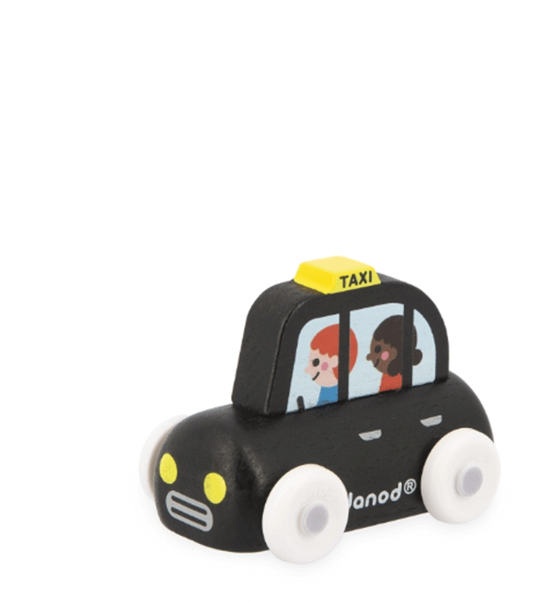 Wooden Car Black Cab Cross Roads by Janod