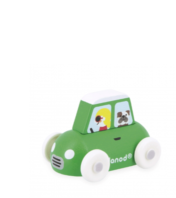 Wooden Car Green Mini Cross Roads by Janod