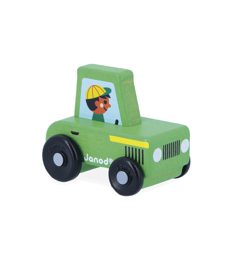 Wooden Tractor Countryside Cross Roads by Janod