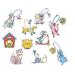 10 Shrink Plastic Decorations Cats & Dogs by Janod