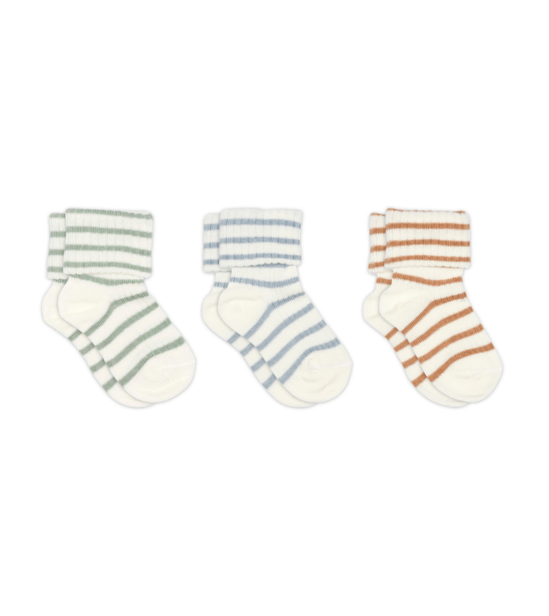 3 Pack Dusty Blue Striped Kallie Socks by mp Denmark