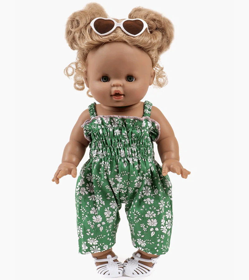 Bonnie Jumpsuit in Liberty Flowers for Baby Dolls by Minikane