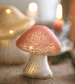 Small Pink Glass Mushroom Light